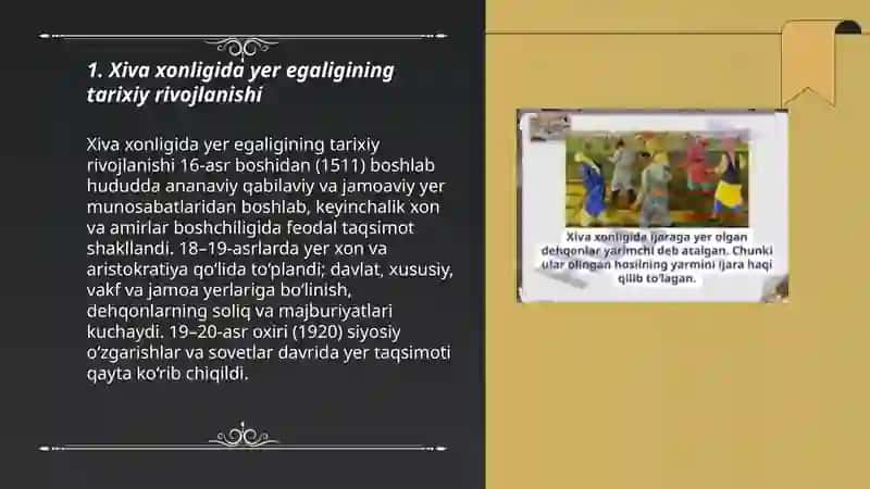 Xiva xonligida yer egaligi 3