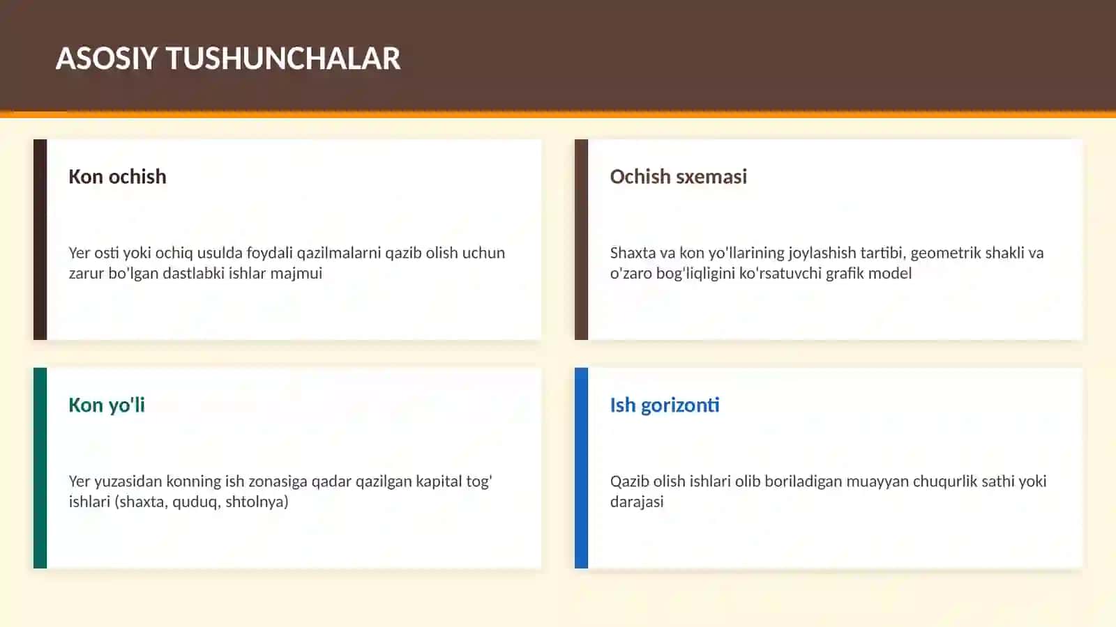 Foydali Qazilma Konlarini Ochish Sxemalari va Ketma-ketligi 3