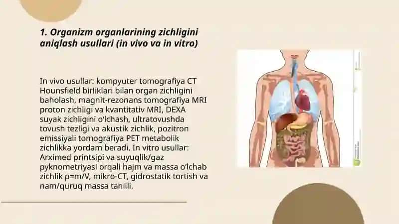 Organizm organlarining zichligini aniqlash 3