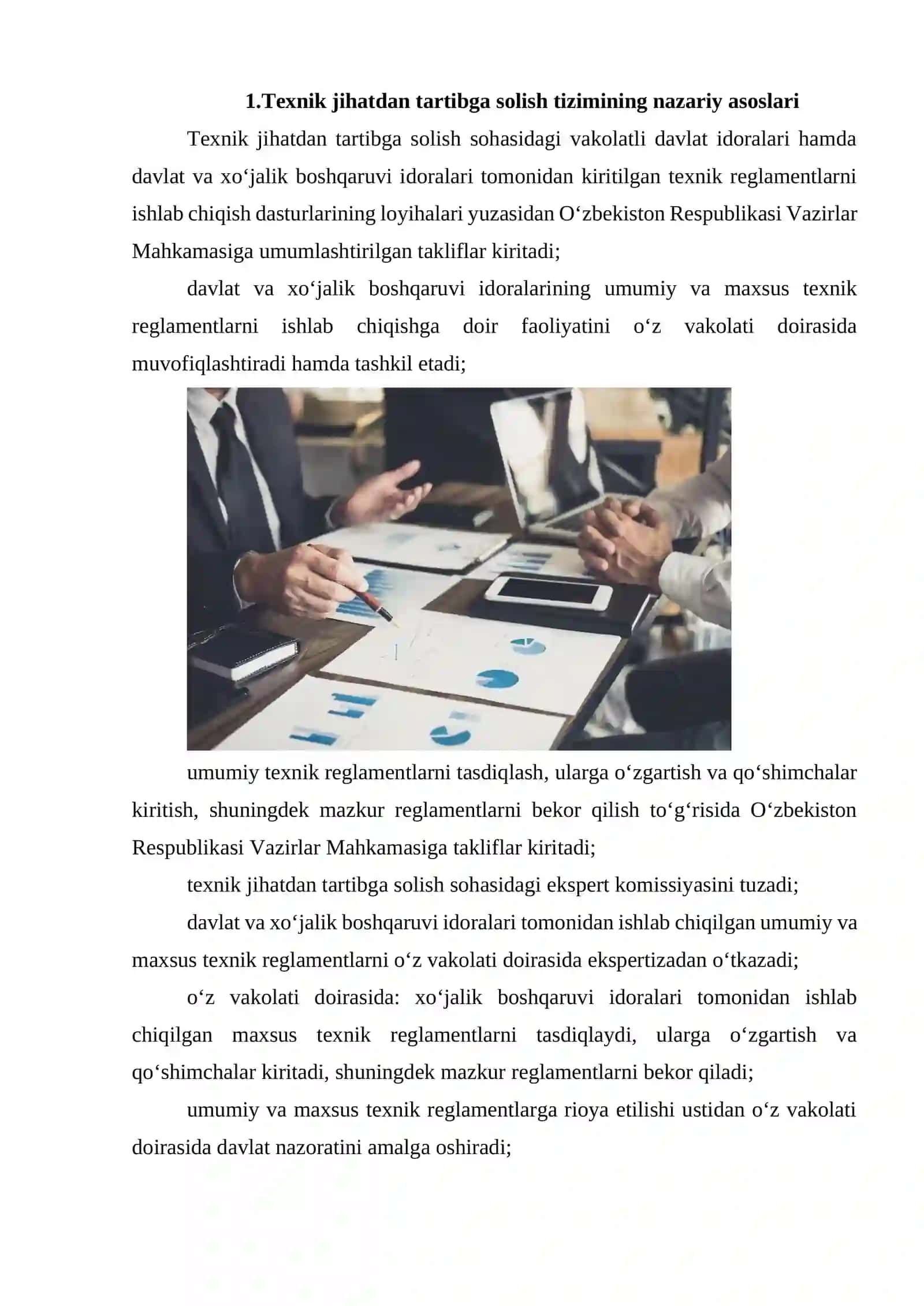 TEXNIK JIHATDAN TARTIBGA SOLISH MEXANIZMLARI. TEXNIK REGLAMENTLARNING BIRLIGI VA MAJBURIY TALABLARI 3