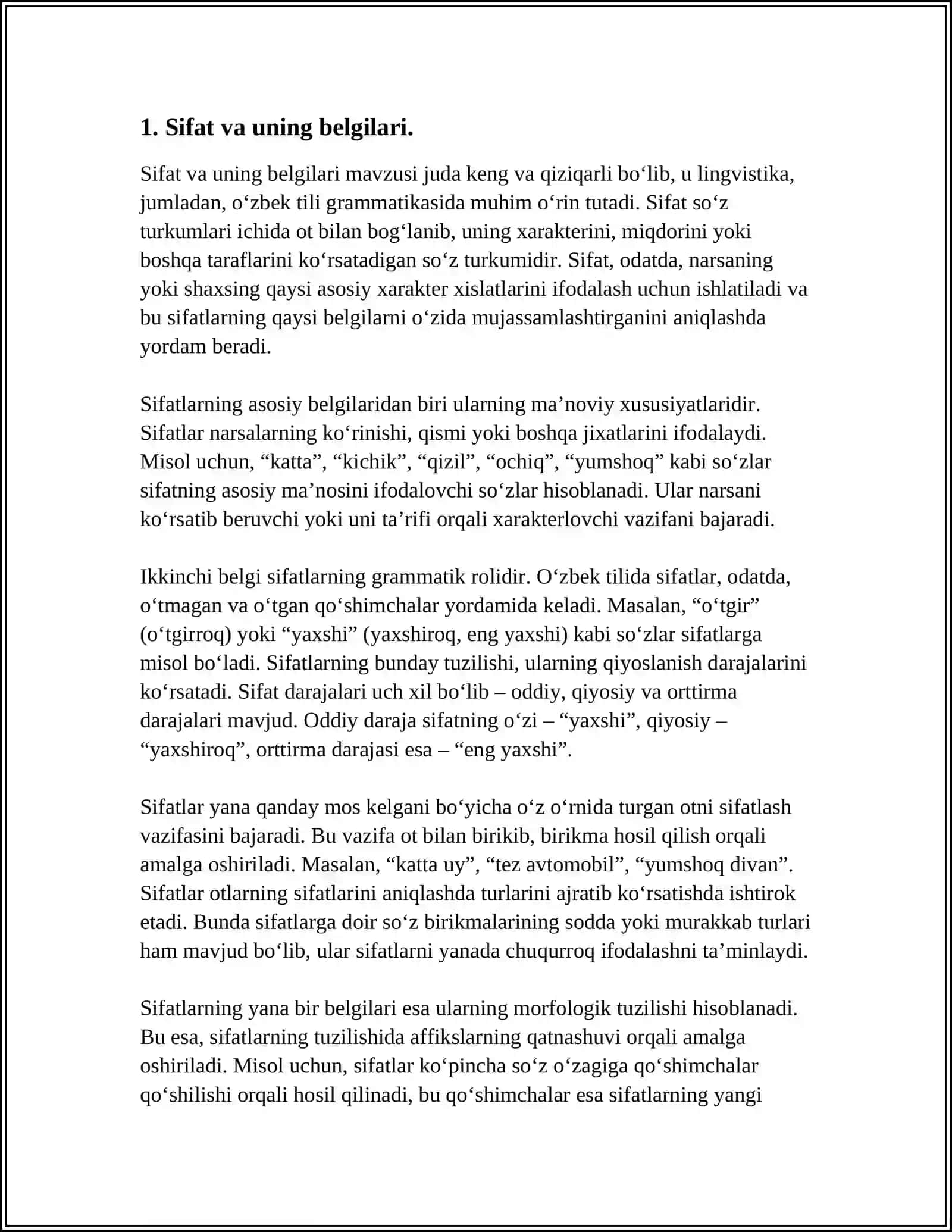 SIFATNI OʻRGANISH METODIKASI (BOSHLANGʻICH SINFLARDA) 3