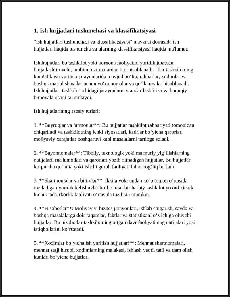 ISH HUJJATLARI VA ULARGA QOYILADIGON ASOSIY TALABLAR 3