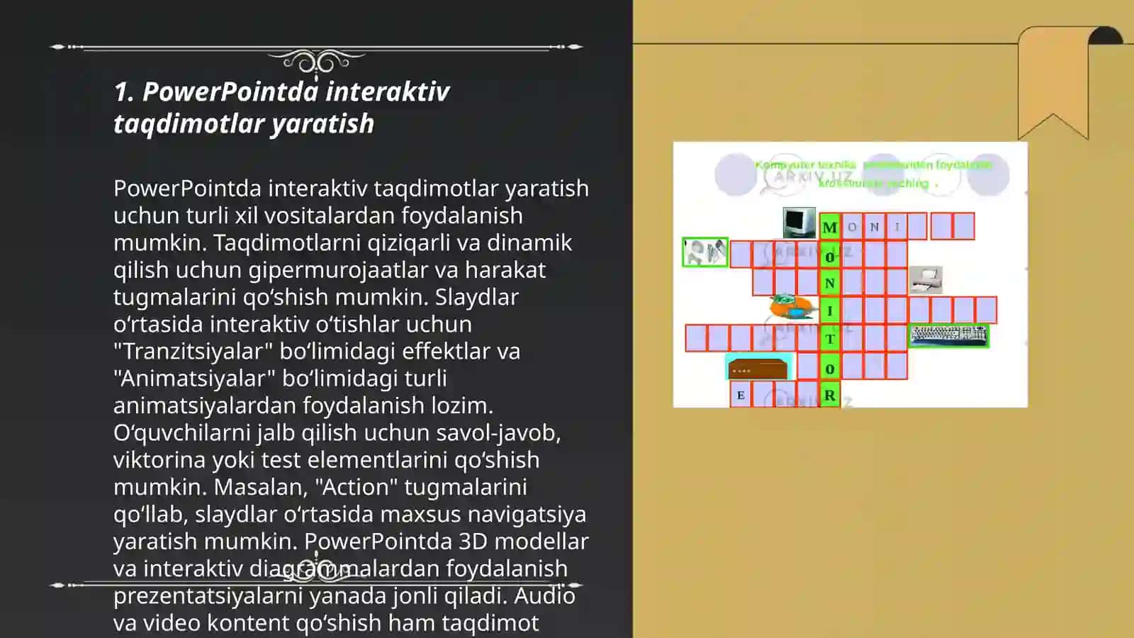 PowerPointda interaktiv taqdimotlar yaratish 3