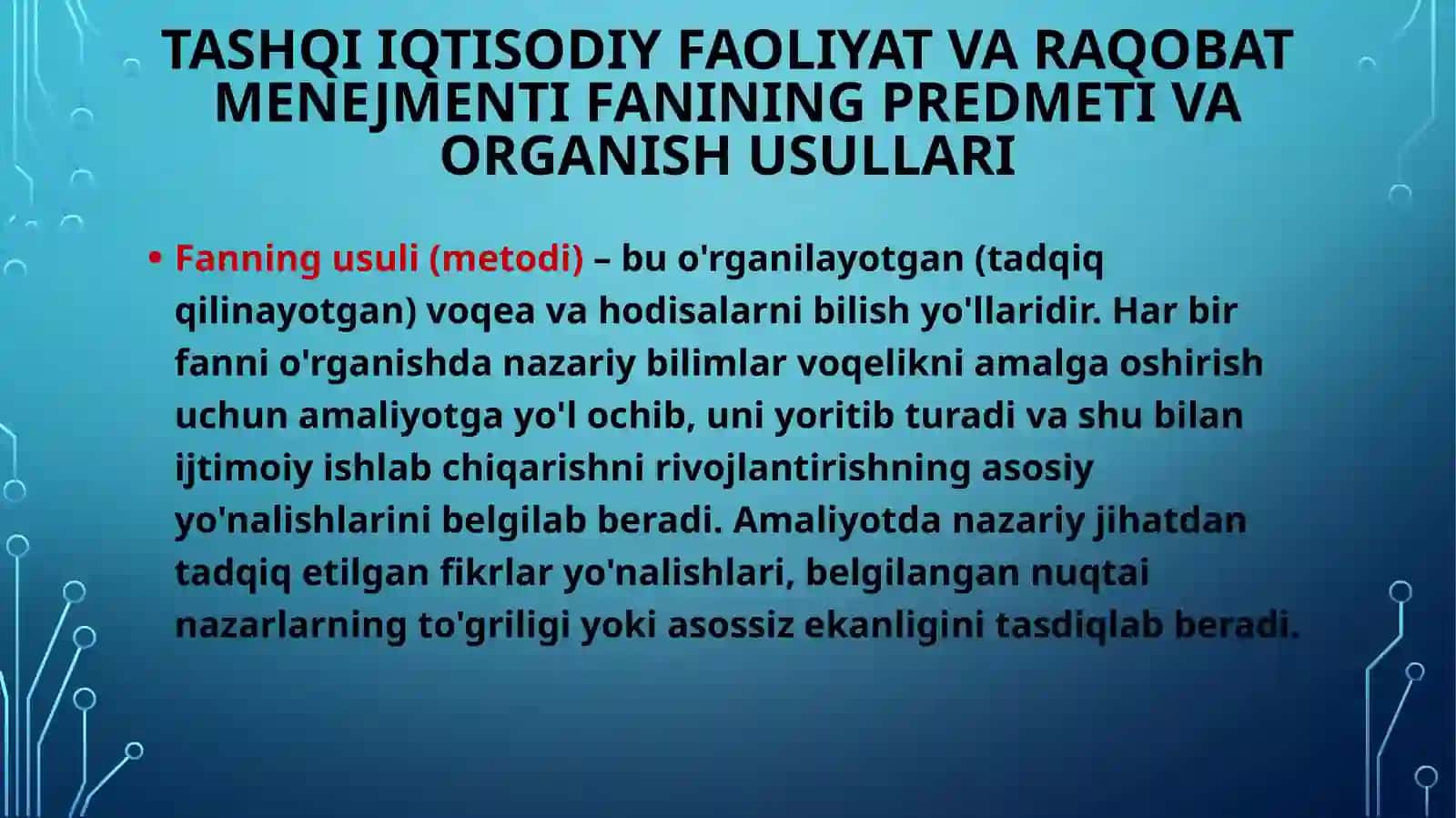 jahon xo'jaligi va O'zbekistonning boshqa mamlakatlar bilan iqtisodiy hamkorliklarini o'rganish 3