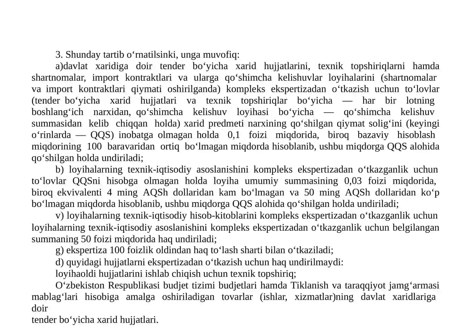 YO’LQURILISHITANLOV(TENDER)SAVDOLARIGAQATNASHISHUCHUN TAYYORLANADIGANHUJJATLARGAILIVALAR 3