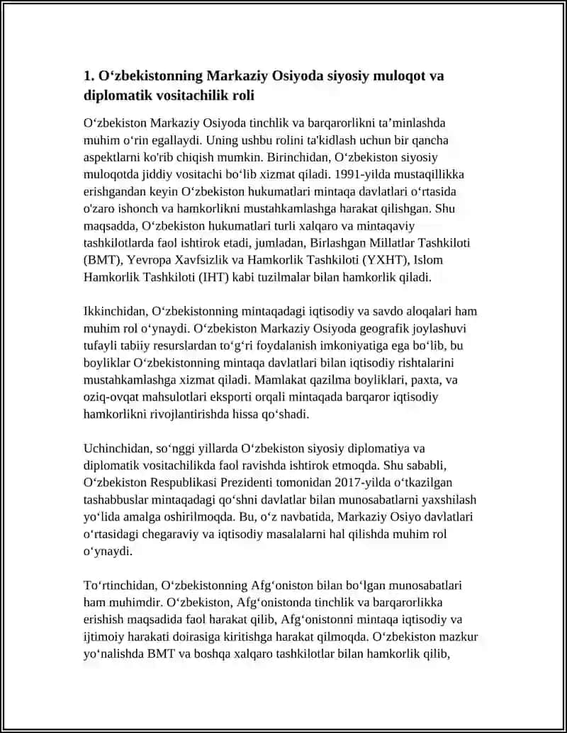 ÖZBEKISTONNING MARKAZIY OSIYODA TINCHLIK VA BARQARORLIKNI TA'MINLASHDAGI ÖRNI 3