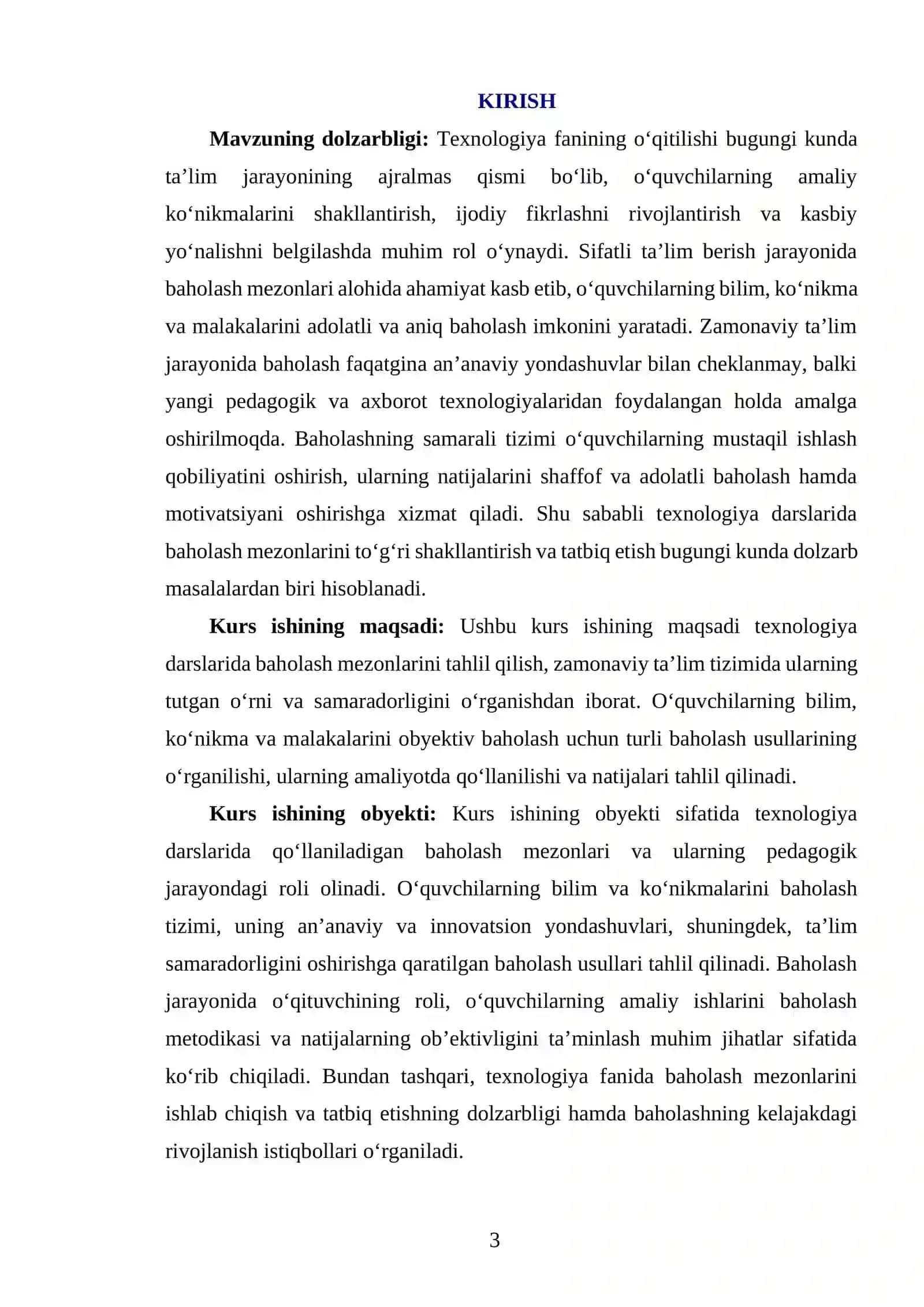 Texnologiya Darslarida Baholash Mezonlari 3