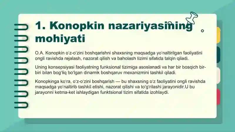 O.A.Konopkinning o‘z-o‘zini boshqarish konsepsiyasi 3
