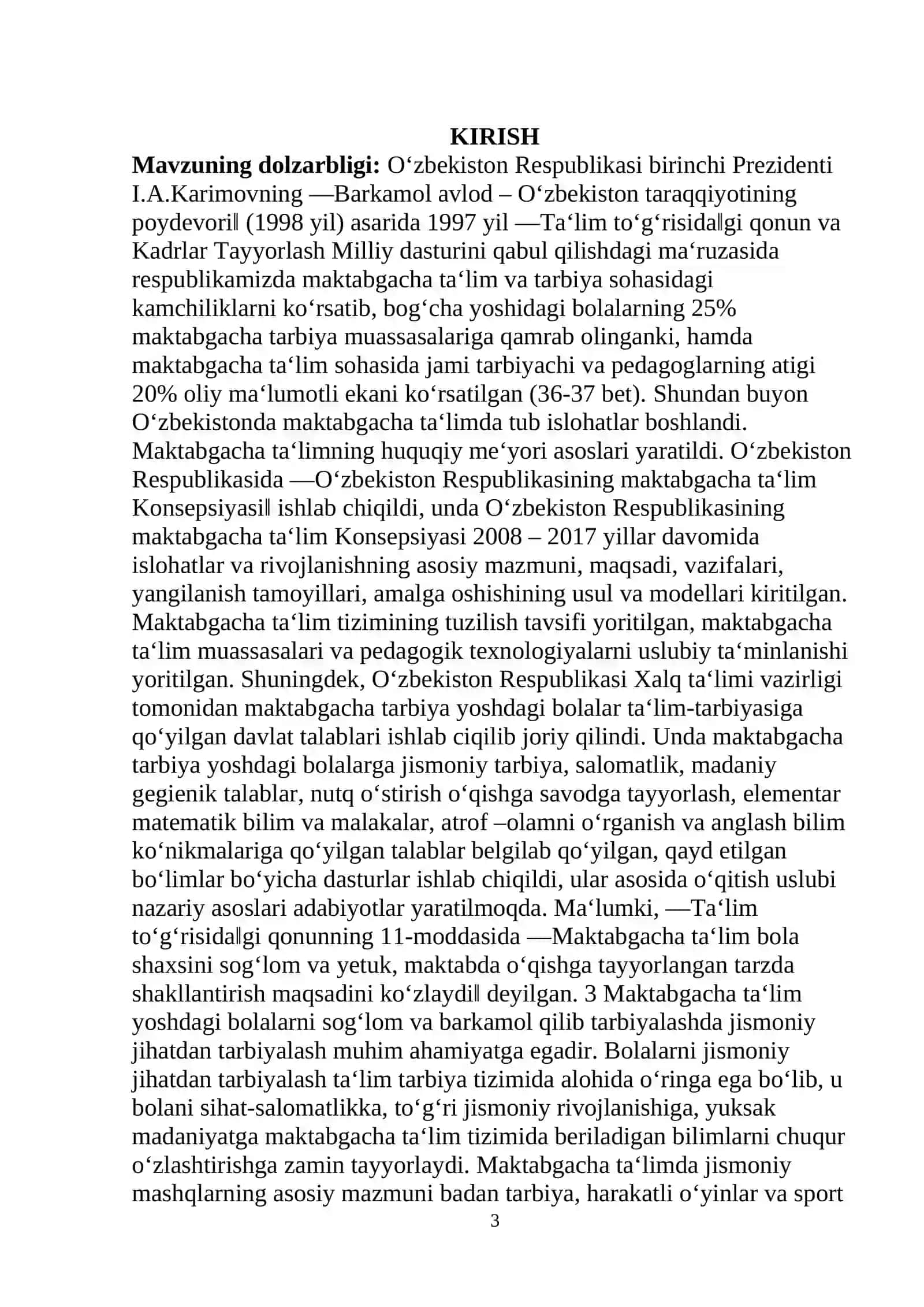 Maktabgacha ta’lim pedagogikasi va psixologiyasi yo’nalishi 2- kurs 2201-guruh talabasi 3