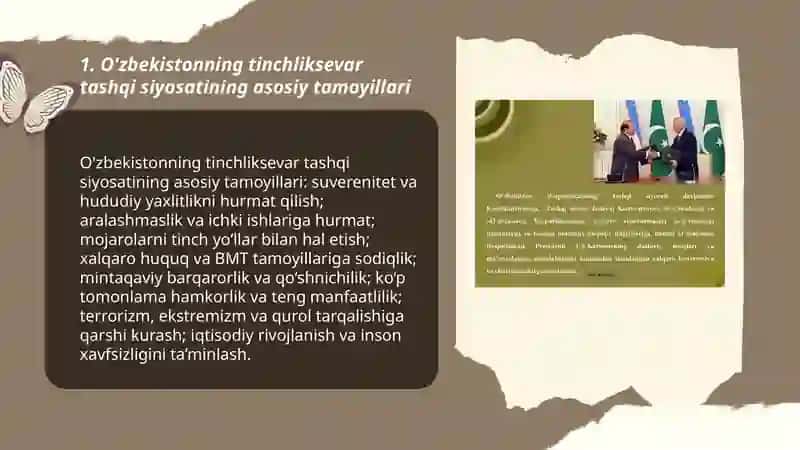 O'zbekistonning tinchliksevar tashqi siyosati va uning jahon hamjamiyati 3