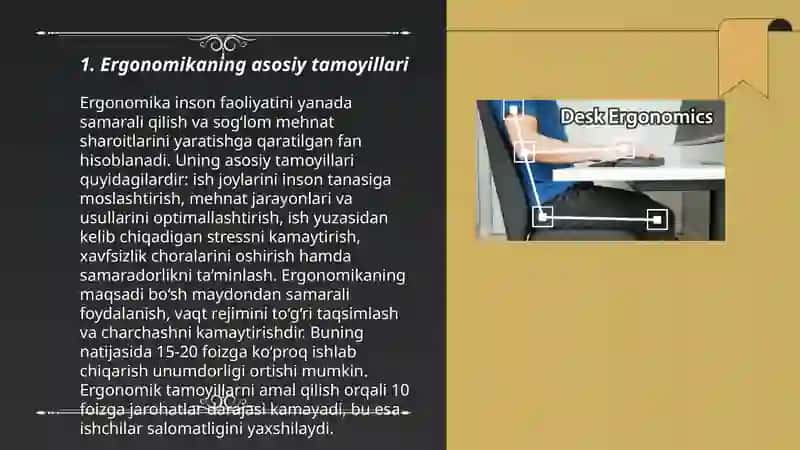 Ergonomika asoslari. Xavfsizlikni boshqarish 3
