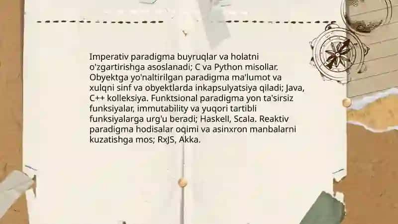 Zamonaviy dasturlash tillarining tahlili 3