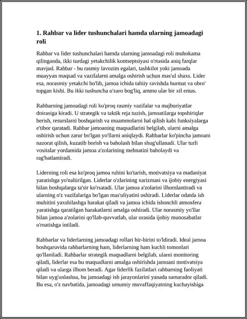 RAHBAR VA LIDERNING JAMOADA ISHLASH PRINSIPLARI 3