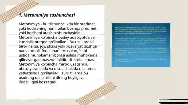 metonimiya stilistik usulini tarjima qilish strategiyalari 3