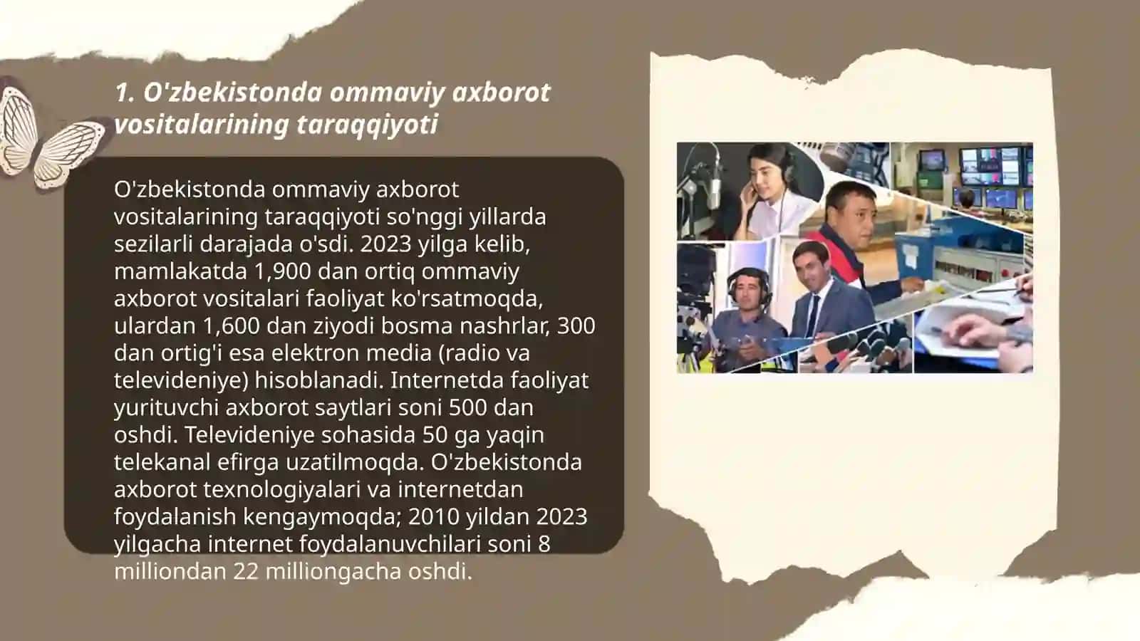 O‘zbekiston Respublikasida ommoviy axborot vositalarining faoliyati(o‘zgarish va muammolar) 3