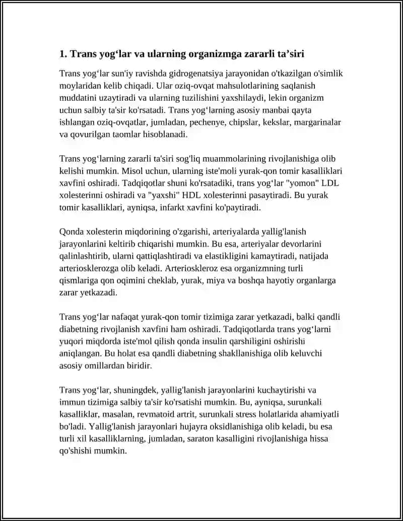 Oziq ovqatlar va ularning zararli ta'siri 3