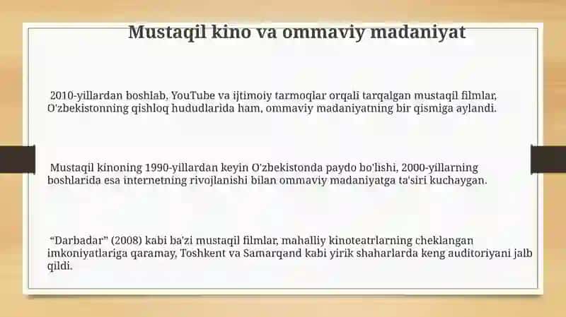 Mustaqil kino va ommaviy madaniyat 3