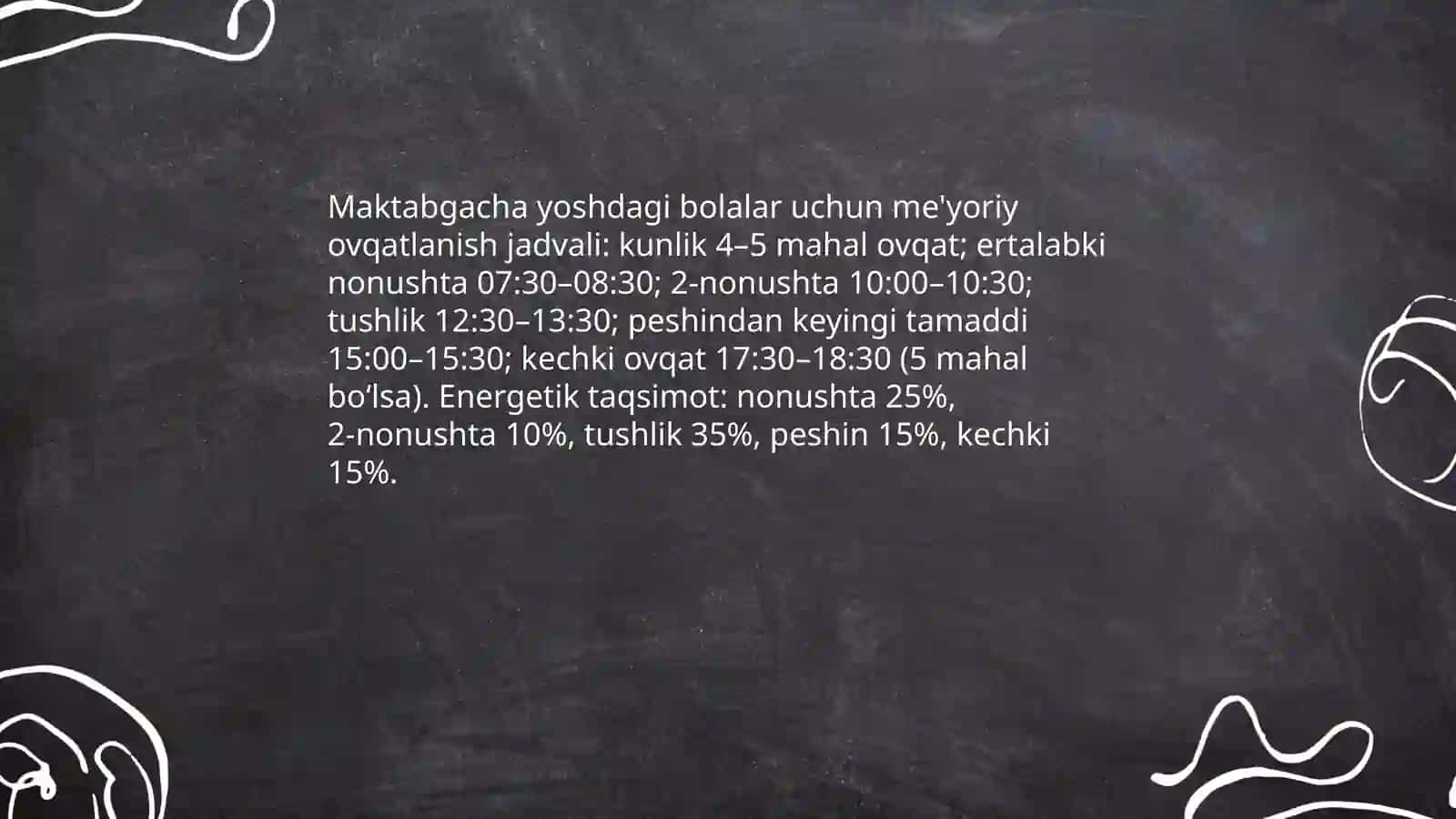 Maktabgacha talim tashkilotida bolalarni to'g'ri ovqatlantirish tartibi 3
