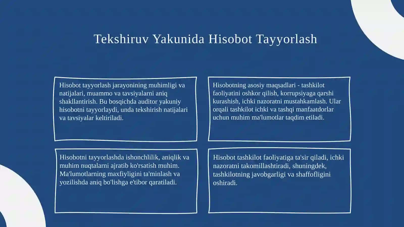 Auditorlik tekshiruvining yakuniy bosqichi 3