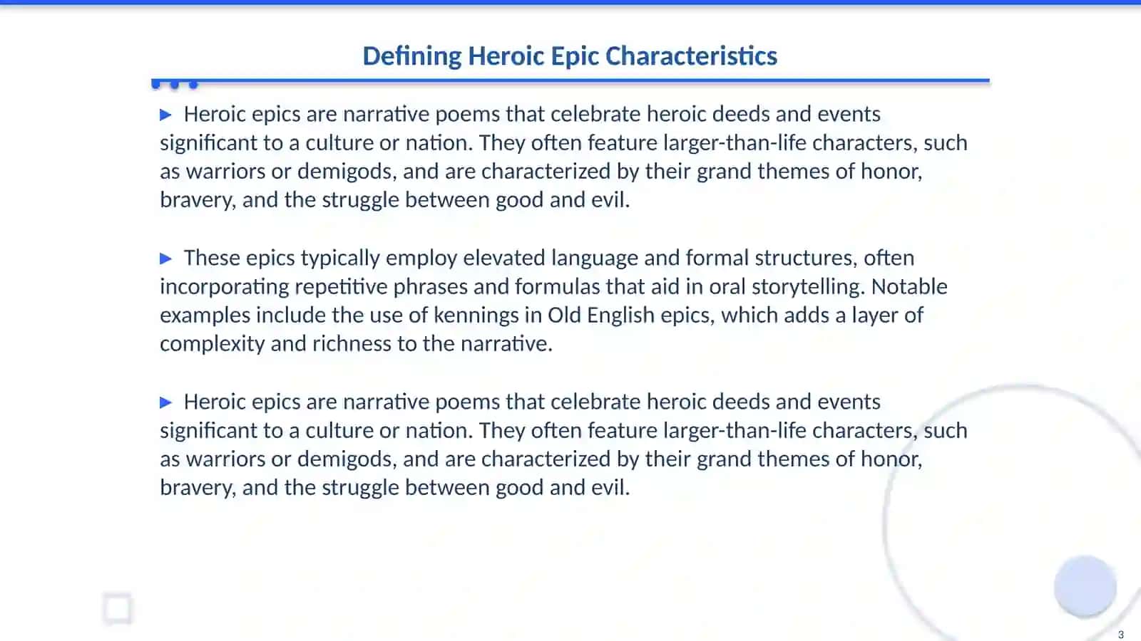 Heroic epos of the middle ages 3
