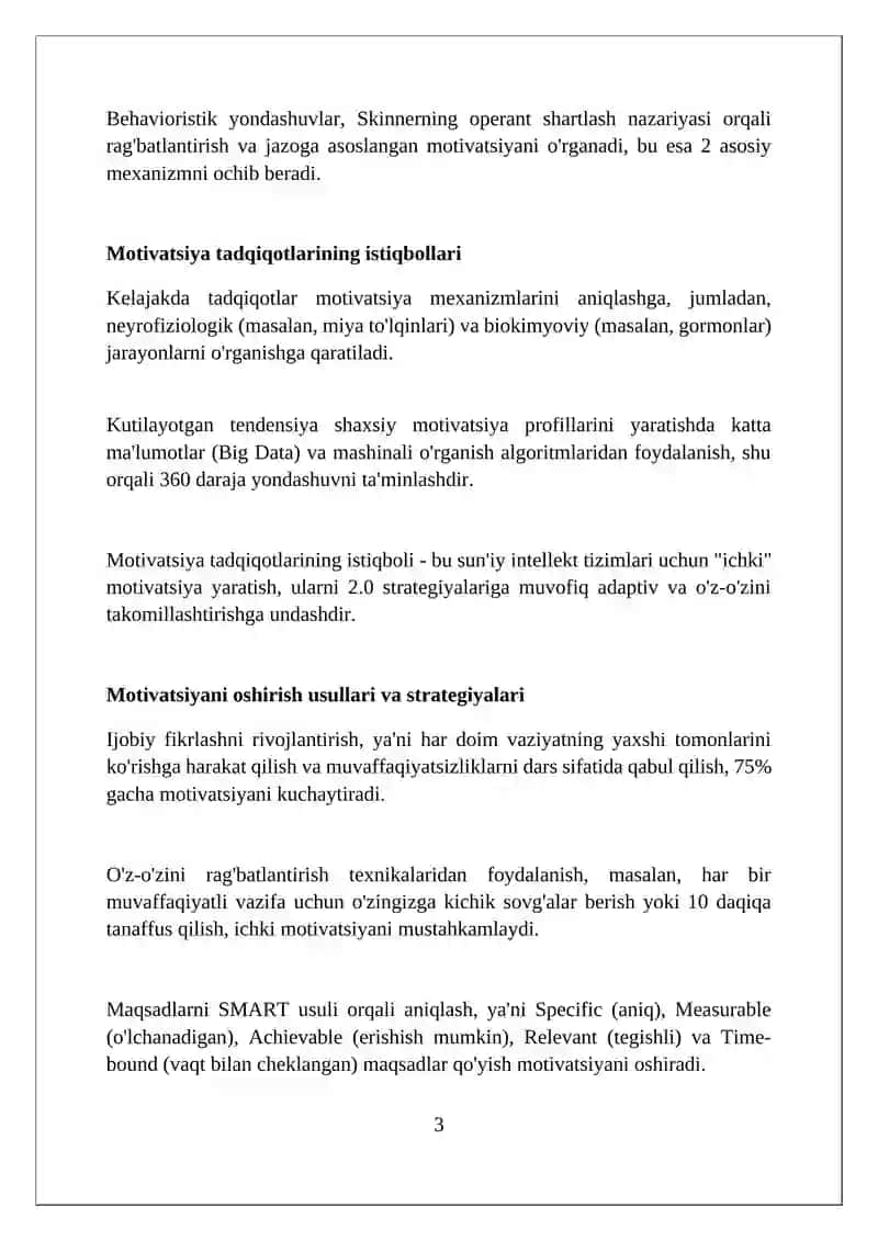 Xorijiy psixologiyasida motiv va motivatsiya muammosi 3
