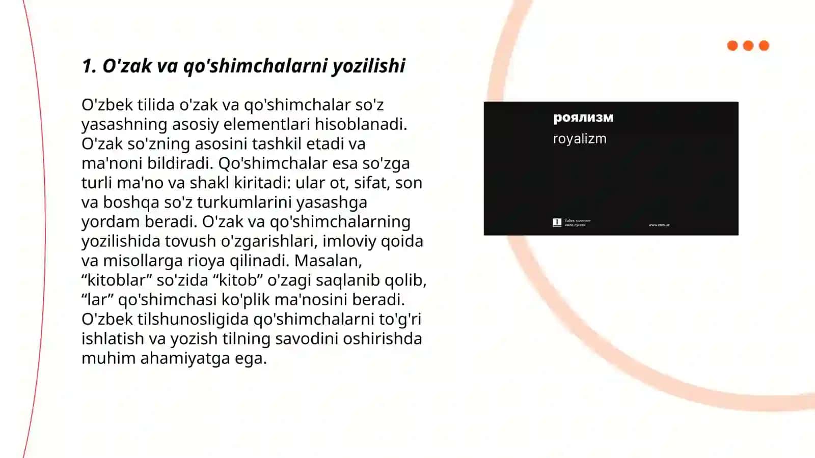 Orfografiya va o'zbek tilining asosiy imlo qoidalari 3