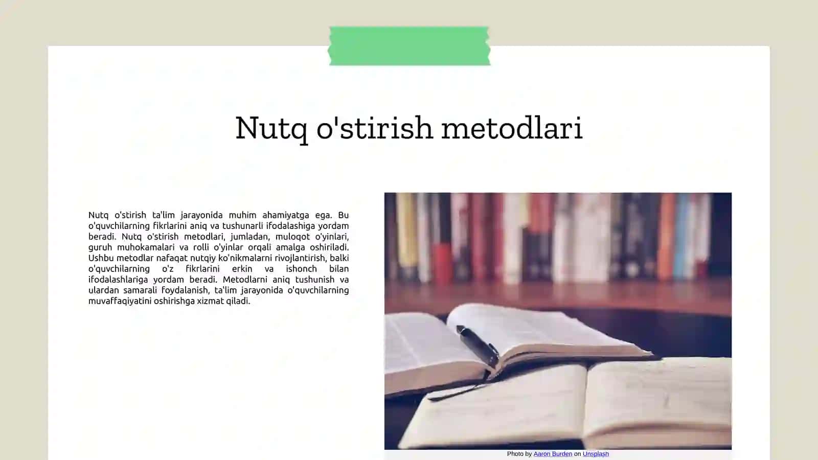 Nutq o'stirish metodlari 3