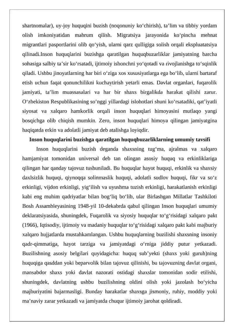 Inson huquqlarini buzishga qaratilgan huquqbuzarliklar 3
