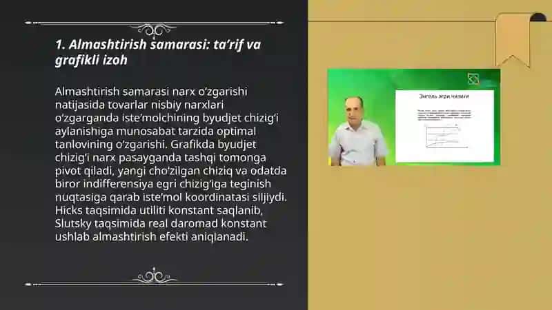 Almashtirish va daromad samarasi 3