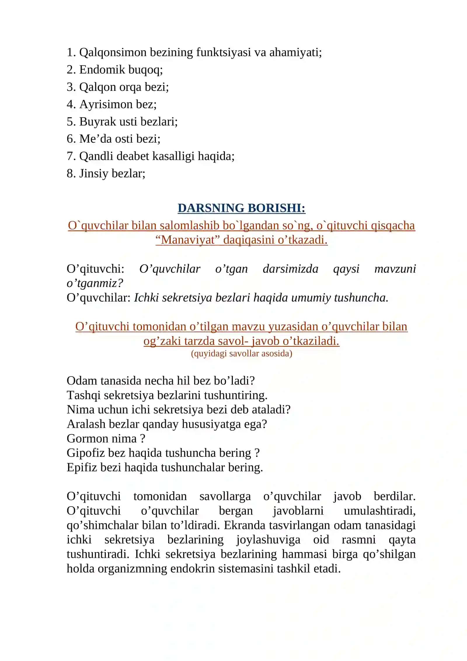 QALQONSIMON, QALQON ORQA VA AYRISIMON, BUYRAK USTI, ME’DA OSTI VA JINSIY BEZLAR 3