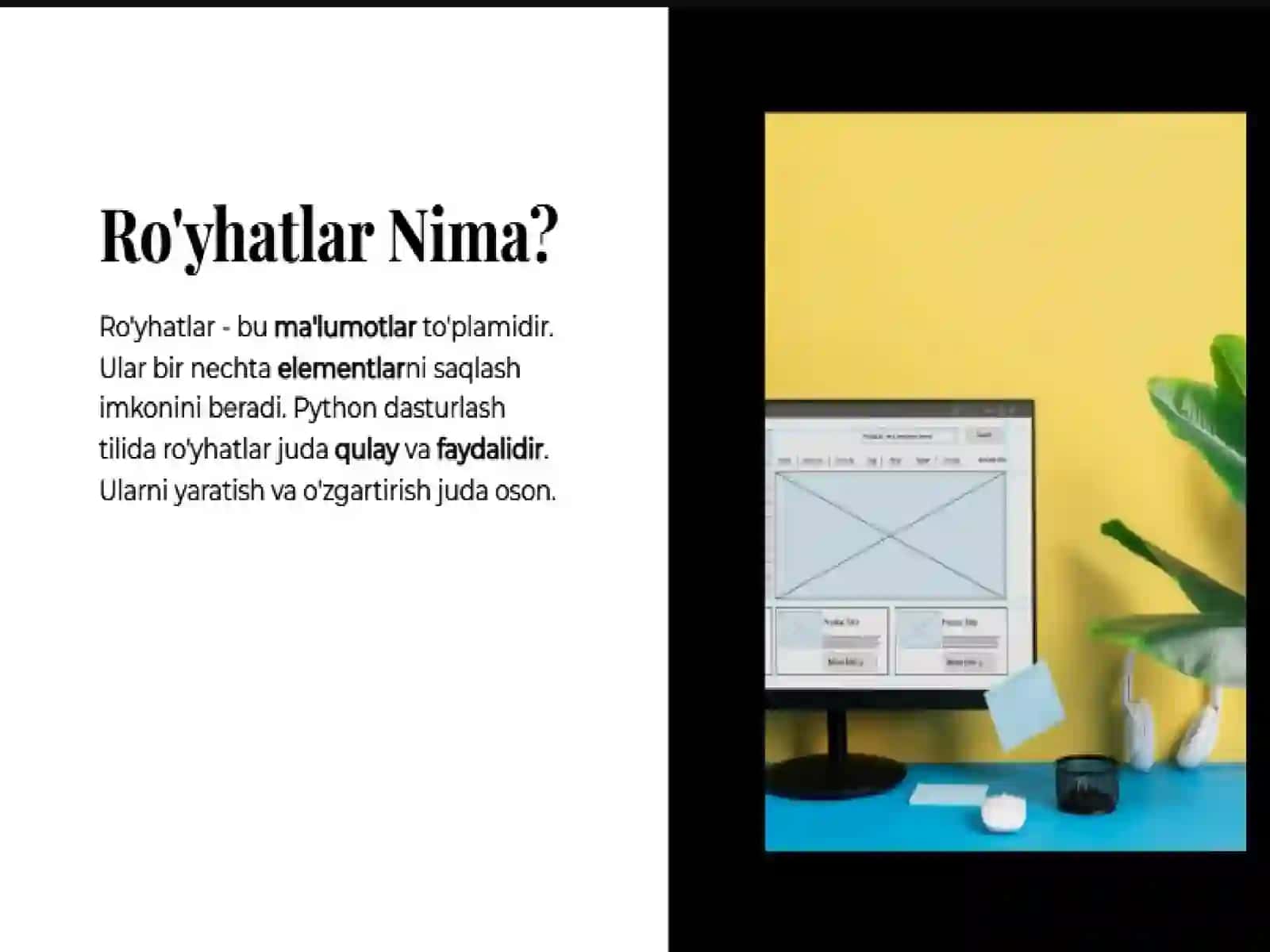 pythonda ro’yhatlar bilan ishlash 3