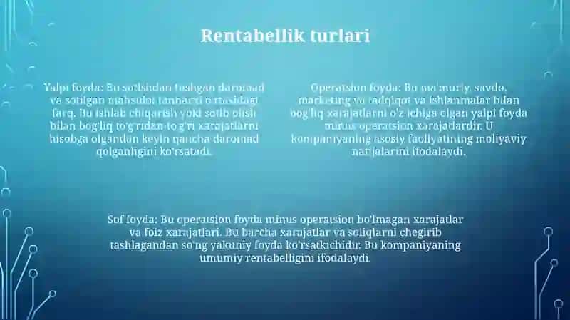Foyda Va Rentabillik 3