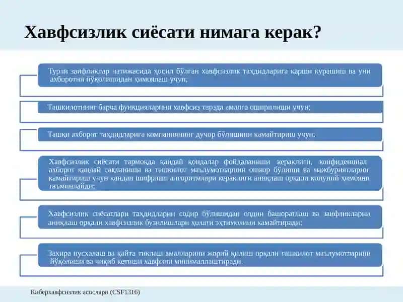 19 -Маъруза:Ахборот сиёсати ва уни бошқариш 3
