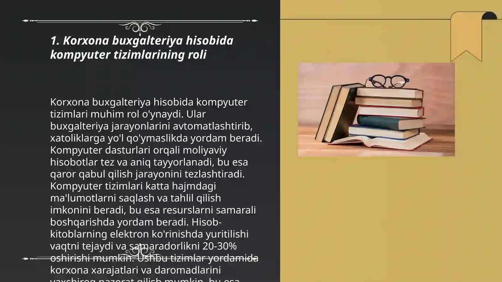 Yirik korxonalar buxgalteriya hisobi masalalarini kompyuterda qayta ishlash texnologiyalari 3