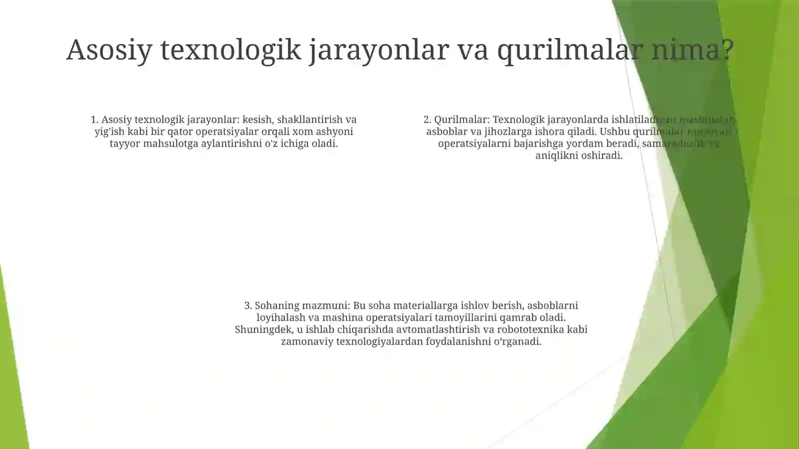 Asosiy Texnalogik Jarayonlar Va Qurilmalar Fanining Mazmuni 3