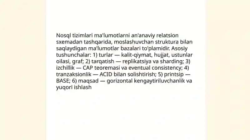 Nosql tizimlari haqida 3