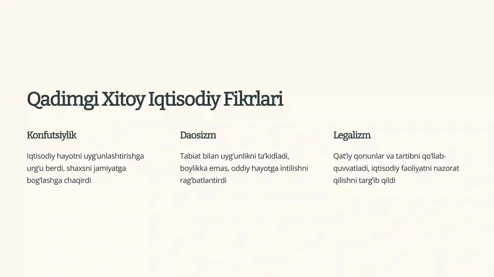 Qadimgi Xitoy vao‘rta osiyodavlatlari iqtisodiy fikrlari 3