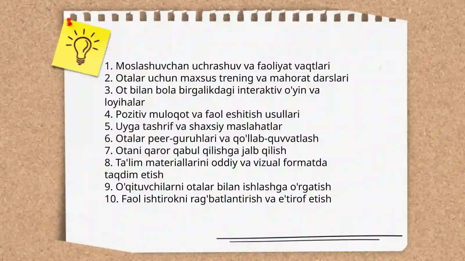 Otalarni ijobiy tarbiyaga jalb qilish strategiyalari 3
