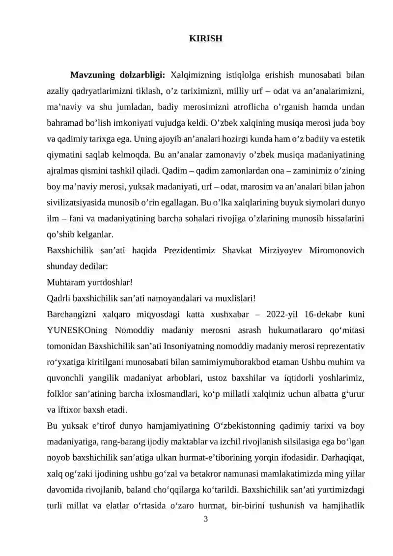 Baxshichilik san’ati haqida 3
