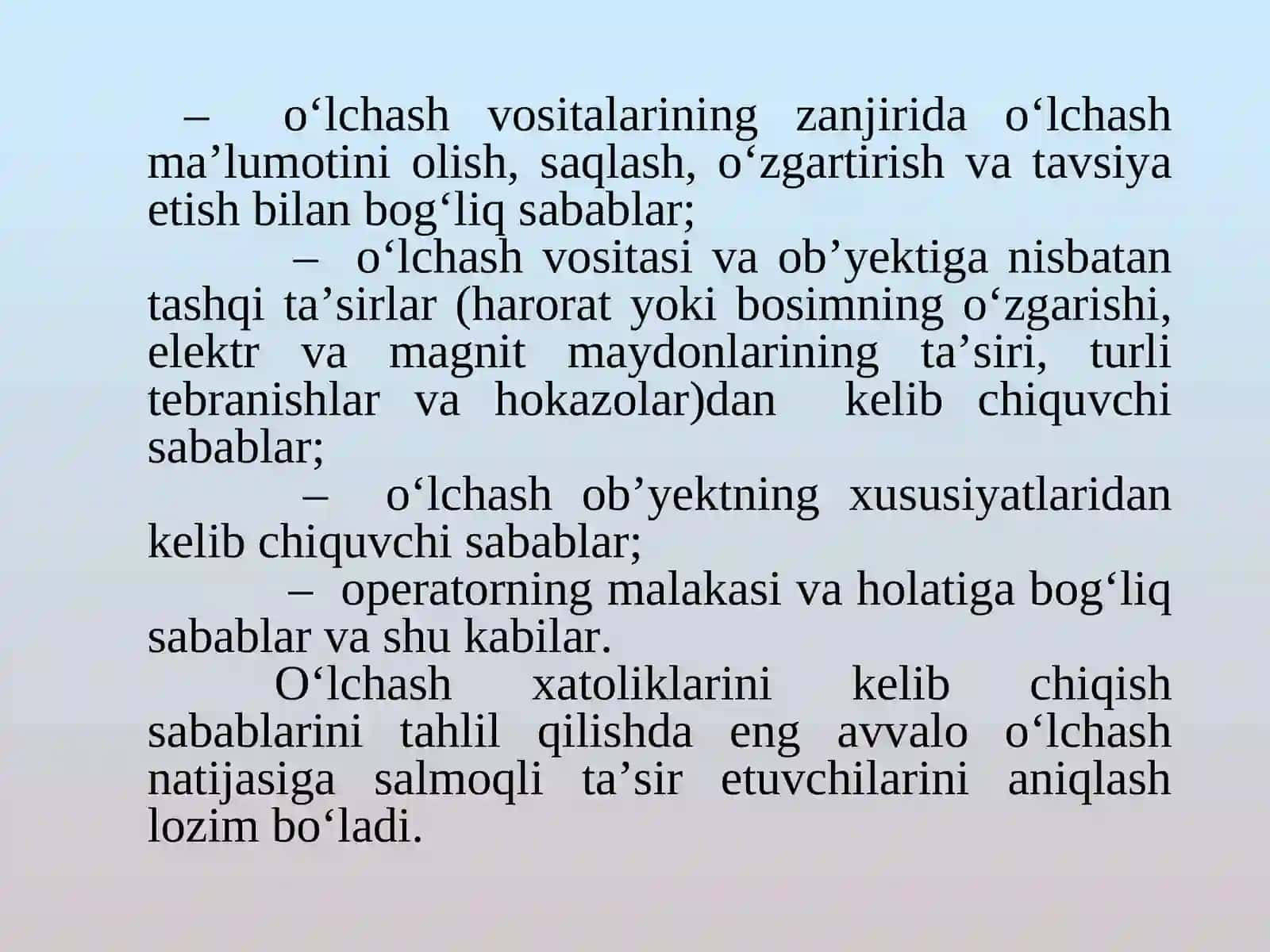 O’lchash xatoliklari va noaniqlik 3
