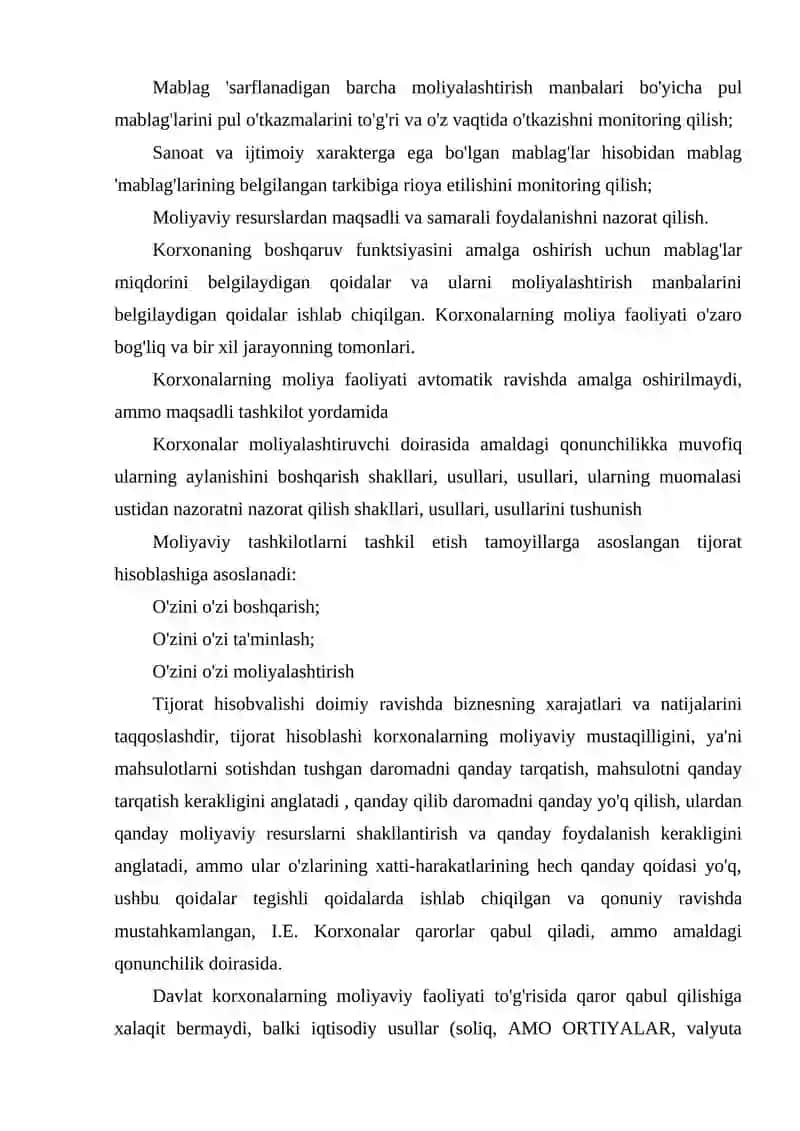 KORXONALAR MOLIYAVIY VA ULARNI TASHKIL QILISH 3