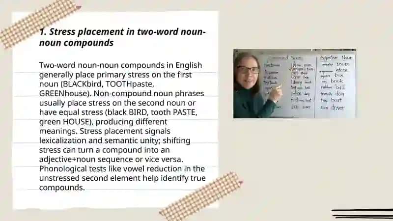 Stress in compound nouns 3