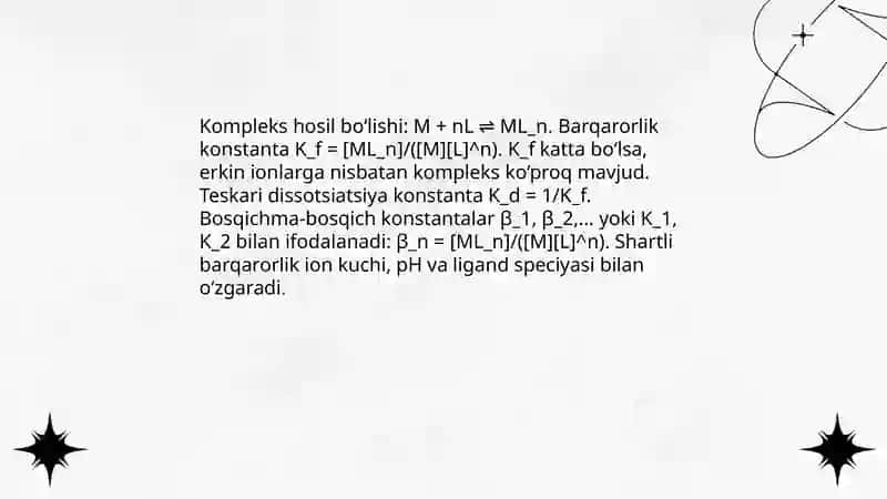 Kompleks birikmalarning eritmadagi muvozanatii 3