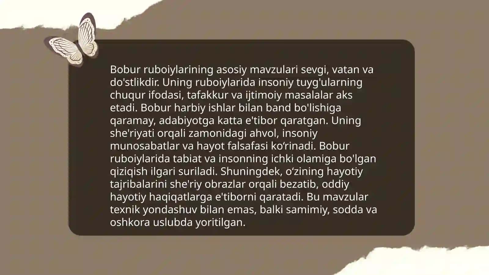 Bobur ruboiylari tahlili va yodlash 3