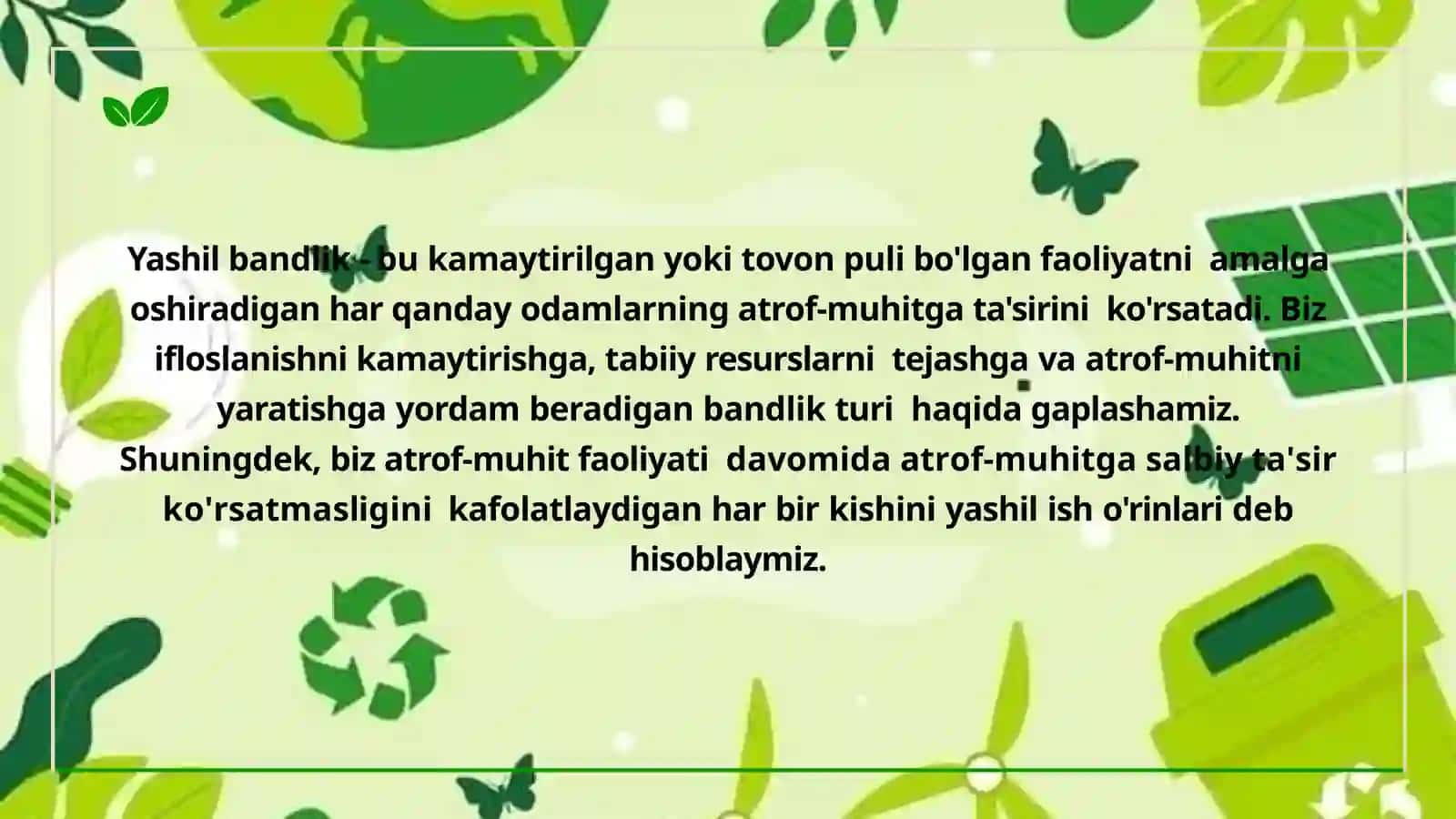 Yashil isho'rinlarini ta'lamoq 3
