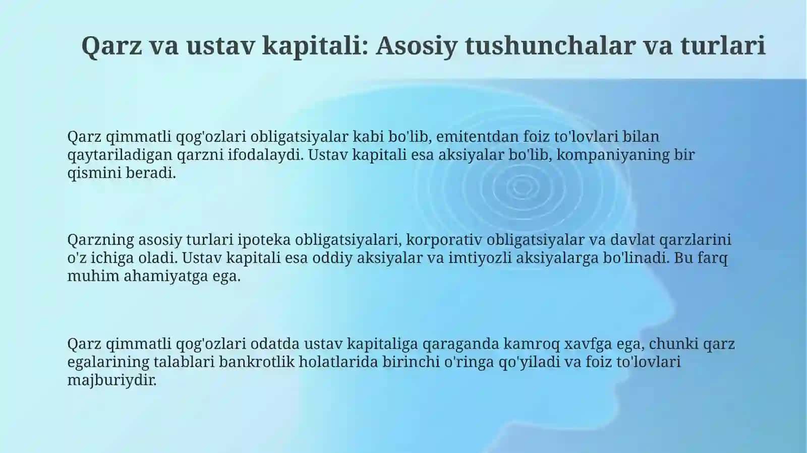 Bazaviy (qarz va ulush munosabatlarini ifodalovchi) qimmatli qog‘ozlar 3