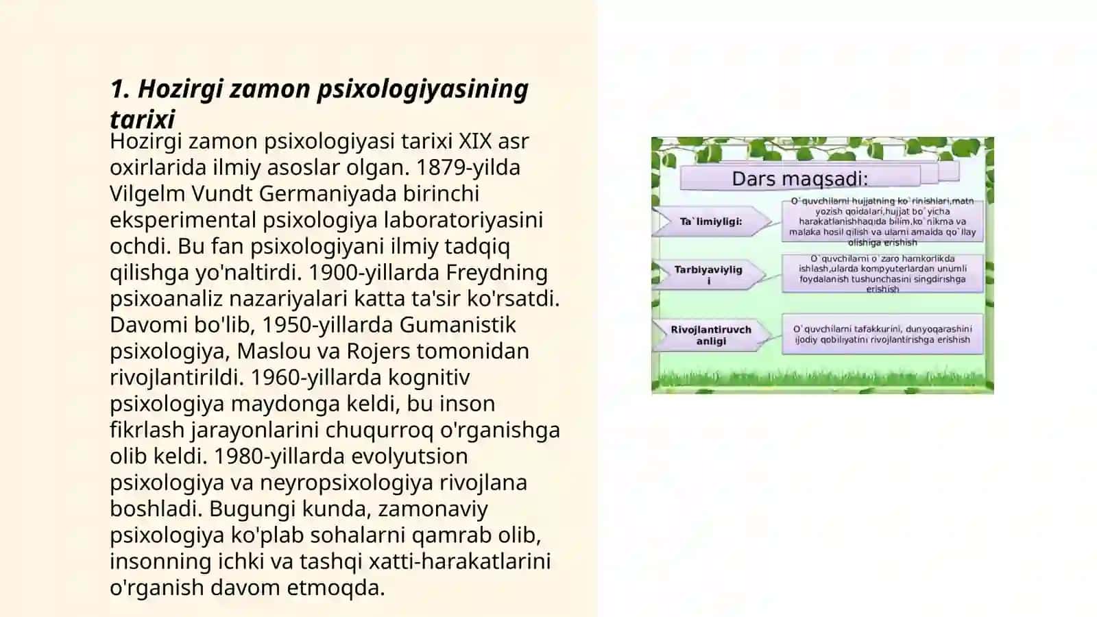 Hozirgi zamon psixologiyasining tuzilishi 3