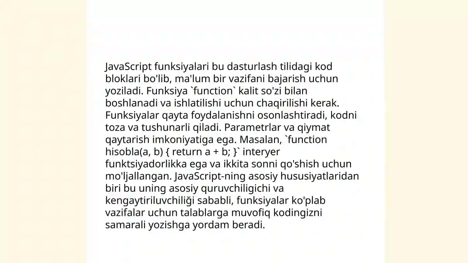 JavaScript funktsiyasi 3