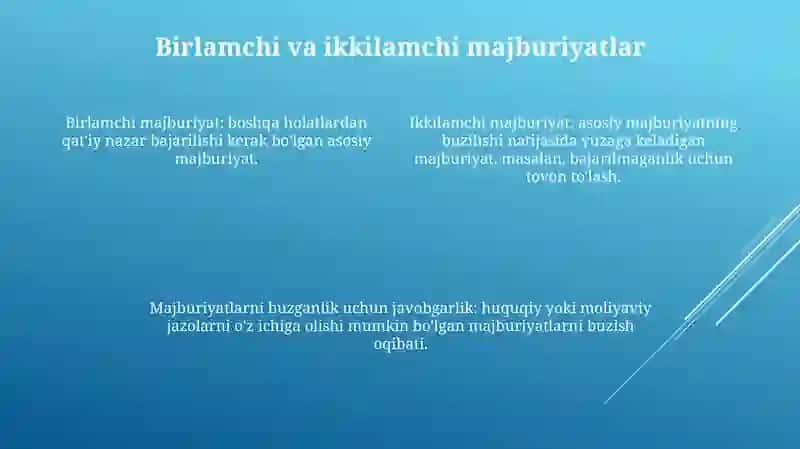Shartnoma majburiyatlari (Oqd Majburiyatlari) 3