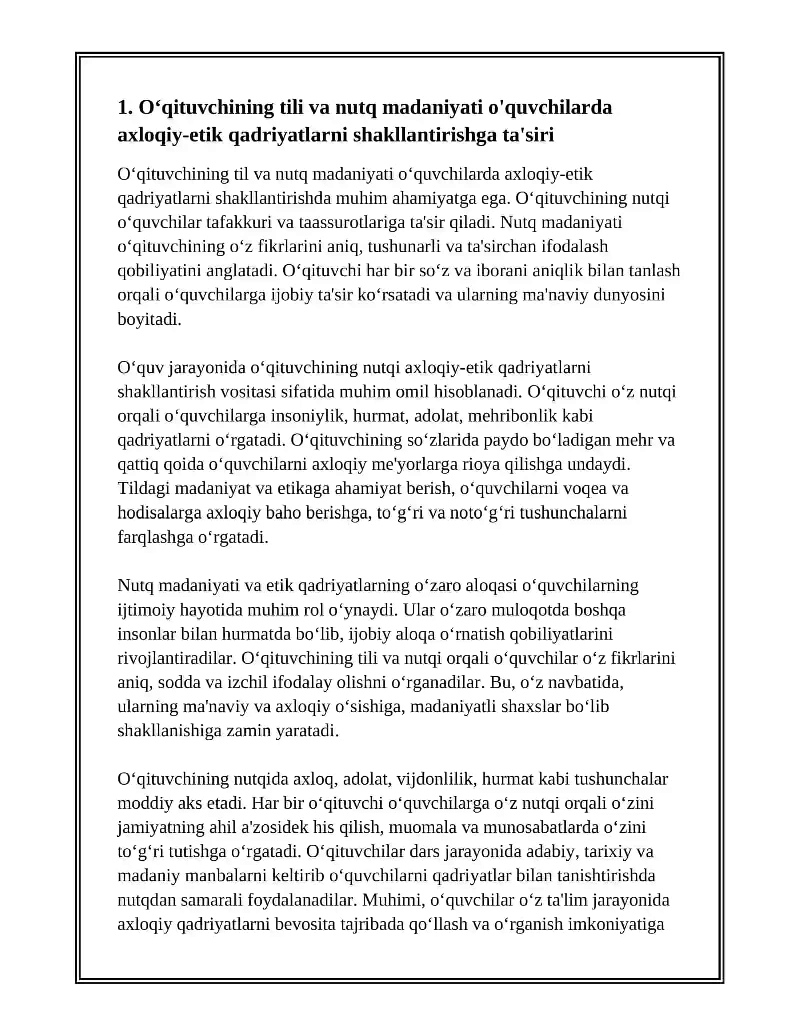 OʻQITUVCHINING TIL VA NUTQ MADANIYATI ORQALI OʻQUVCHILARGA TAʼSIR KOʻRSATISHI 3